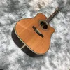 Guitare acoustique électrique folk en bois massif poli D45, modèle sans coin