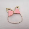 30pcs Fashion Glitter Cute Bunny Bow Girls Elastic Hair Bands Solid Kawaii Rabbit Ears Rubber Gum Rope Headwear