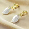 Moda alta quantità insolite perle d'imitazione orecchini pendenti bohemien glamour matrimonio vintage accessori in oro per le donne all'ingrosso