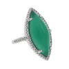 Fedi nuziali 2021 Luxury Marquise Green Big Stone Oro Argento Colore Moda Gioielli vintage per le donne Anello da cocktail con gemma a dito pieno