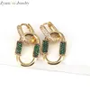 3 Pairs, Colorful CZ Hoop With Charm Women 2021 Wedding Pave Hanging Earrings High Quality Crystal Jewelry