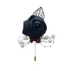 Flores decorativas Grinaldas Casamento Boutonniere Groom Broche Rosas Artificiais para Noiva Corsage Pins Noivas Dress Flower Decoration