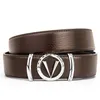 V Letter Design Belt for Mens Woman Fashion Smooth Buckle Belts Width 3 4cm High Quality 4 Color Optional258Z