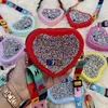 Kinderen schattige portemonnee 2021 Kinderen Cartoon Bright Pargo Love Heart One Shoulder Bag Wallet Lovely Girls Crossbody Accessoires Tassen Casual Handtassen F683