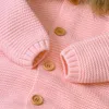 Baby Rompers Knitted Clothes Autumn Long Sleeve Newborn Boys Girls Hooded Infant Kids Jumpsuits Solid Toddler Kids Playsuits Top 999 X2