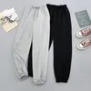 Zomer vrouwen sport broek vrouwelijke katoenen linnen massief elastische taille sweatpants harem broek plus size 210531