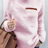 Женские толстовки осень зима топ с длинным рукавом плюшевые теплые пуловера туника женские розовые женские одежда на молнии уличная одежда 210607
