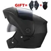 Motosiklet Kaskları Flip Up Unisex Yarış Modüler Çift Vizör Motosiklet Kask Çift Lens Tam Yüz Yetişkinler için Güvenli