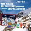 Healing Crystal Advent Calendar 2021 Christmas,Rock,Fossil & Mineral Kit,Christmas Countdown Toys Set Gifts for Girls and Boys