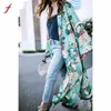 Cárdigan de moda para mujer, Kimono largo con borlas florales bohemias, Tops tipo chal de gran tamaño, chaleco a modo de mujer, blusas y camisas 2021