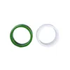 Natural Green White Hetian Jade 7-10 Size Flat Ring Chinese Jadeite Amulet Fashion Charm Jewelry Hand Carved Gifts Women Men