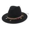 Fedoras Bulk Women Felde Fedora Hat Kvinna brett Brim Cap Lady Formella Top Hats Kvinna Panama Jazz Caps Partihandel