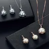 Necklace Earrings Set & 2022 Bride Wedding Jewelry Fashion Geometric Pearl Pendant Chokers Drop For Women Jewellry