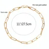 Anklets Gold Color Paperclip Oval Link Chain Flat Anklet 9 10 11 Inches Ankle Bracelet For Women Men Waterproof Marc22