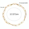 Anklets Gold Color Paperclip Oval Link Chain Flat Anklet 9 10 11 Inches Ankle Bracelet For Women Men Waterproof Marc22