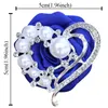 Dekorative Blumen Kränze Herren Anstecknadel Anzug elastisches Armband Liebe Herz Strass Perle handgefertigte Braut Brautjungfer Handgelenk Corsage T064