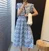 LLZACOOSH Chic Summer Luxury Print Floral Dress Women's Sleeveless O-Neck Elastic Waistline Party Female Tank Long Dresses 210514