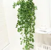 Ny part levererar artificiell murgröna krans lövverk gröna blad falska hängande vinväxter rotting för bröllop trädgård vägg dekoration ewf7551