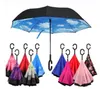 Reverse Umbrellas Windproof Reverse Layer Inverted Umbrella Inside Out Stand Windproof Umbrella Inverted Umbrellas sea shippin CG001