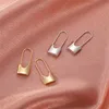 Korean Paper Clip Model Stud Earrings Women Geometric Metal Pins Ear Drop Business Wind Party Gift Alloy Earring Jewelry Fashion Accessories