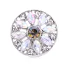 Toptan Kristal Gümüş Renk Snap Düğmesi Kadın Charms Takı Bulguları Oval Rhinestone 18mm Metal Snaps Düğmeler DIY Bilezik Mücevherat