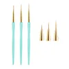 Nail Art Liner Pen With Blue Frosted Beads Handle Painting Drawing Fine Polish Nails Brush Tool Tips Manicure Kits