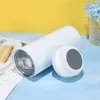 20oz süblimasyon Bluetooth hoparlör barbler boşluklar düz müzik bardağı beyaz seyahat kupa akıllı taşınabilir kablosuz su şişesi saman ve kapaklı