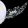 Bröllopshuvudstycken Flower Crystal Pearl Hair Brides Handgjorda Kvinnor Huvud Ornament Brudhårklipp Tillbehör smycken