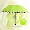 New200pcs / mycket 3-vikta dammtäta anti-uv paraply solskydd paraply magi blomma kupol solskyddsmedel bärbart paraply cca7569