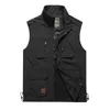 Summer Spring Mesh Thin Multi Pocket Vest for Male LargeSize Casual Sleeveless Jacket with Many Pockets Reporter Waistcoat 210923
