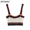 Women Fashion With Ruffles Crochet Knitted Tank Top Square Collar Wide Straps Female Camis Mujer 210420