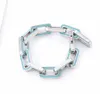 2021 ZB007YX Klassieke Mode Bamboe Stijl Bangle Blauw Heren Link Chain Armband Ketting Met Geschenkdoos Door Ship311Y