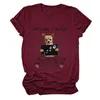 Kvinnors T-shirt T-shirts Kortärmad Crewneck Tees Workout Toppar med söt hundmönster Lös passform XRQ88
