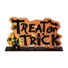 2022 New Halloween Wooden Ornaments Pumpkin Ghost Trick or Treat Pendants Halloween Party Decoration for Home Door Hanging Signs Kids Toy