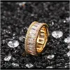Band Drop Delivery 2021 Fashion Mens Rings Hip Hop Jewelry High Quality Gold Sier Iced Out Wedding Ring V2Lmx274O