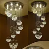 Lustres LED moderne lustre lampe en cristal de luxe plafonnier lampes suspendues pour couloir escalier en colimaçon à l'intérieur