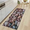 3D Stone Printed Long Floor Mats Microfiber Door Mat Kitchen Carpet Anti Slip Washable Rugs for Kitchen Absorbent Doormat 211109