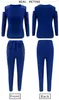 Women Ladies Tracksuit Cold Shouder Tops High Waist Bandage Fashion Pants 2Pcs Set Trousers Lounge Wear Casual Sportwear Suit Y0625