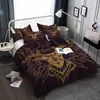 Sängkläder Ställer Golden Black Floral Set Bedroom Decor Boys Män Gifts Duvet Conterter Cover Quilt 2/3 Pieces Bedsprea Pillowcases