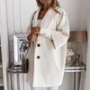 Dameswolmengsels Dames / Damesjas Herfst 2021 Losse Wollen Jassen Winter Casual Button Up 2XL lange jassen bovenkleding voor werk