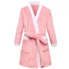 Child Bathrobe Children Kids Flannel Bathing Robe Girls Boys Sleepwear Fleece Pyjama Pajamas Spa Bath s with Belt 210615