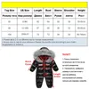 Ryssland Vinter Kids Jumpsuit Overaller för Pojke Barn Tjock Ski Suit Girl Duck Down Jacket Toddler Baby Snowsuit Coat 0-3Y 210930