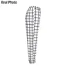 Gothic Black White Checkerboard Print Sweatpants Women Stretch High Waist Loose Streetwear harajuku Jogger Pants 210510