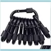 Pierścienie Biżuteria 100 PCS Outdoor Fishing Gadżet Zakochanie D Pierścień Sprężyna Snap Snap Łańcuch klawiszowy Hakowa śruba Travel Aluminium Karabiner Dostawa 2