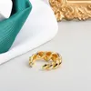 Metall twist ihålig pekfingring tredimensionell guldpläterad fransk justerbar ringar kvinnlig NJ668 Ankomst