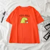 Dinosaure Lettre Imprimer Bonbons Femmes T-shirt O-cou À Manches Courtes Lâche Casual Mignon Femme T-shirts D'été HarajukuTops Filles 210518