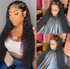 Water Wave Pre Plucked Lace Frontal Wigs for Black Woman with Baby Hair 100% unprocessed Human130%density