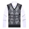 Mode Marke Pullover für Herren Pullover Plaid Slim Fit Jumper Strickweste Herbst Koreanischer Stil Casual Männer Kleidung 210909