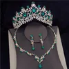 Oorbellen Ketting Prachtige Kristallen Bruids Sieraden Sets Voor Vrouwen Mode Tiara Kettingen Set Bruiloft Kroon Bruid Sieraden