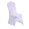 2021 Hotellstolar Stolskydd Stretch Elastic Universal White Spandex Bröllopsstolskydd för bröllopsfest Banketthotell Lycra Chair Cover